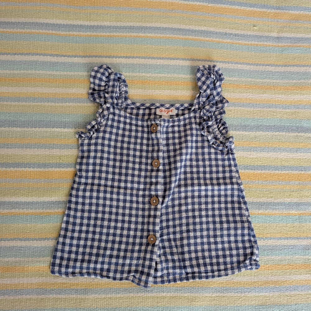 🛍️ BUNDLE ONLY • Cat & Jack Blue And White Gingham Tank Too XS 4/5